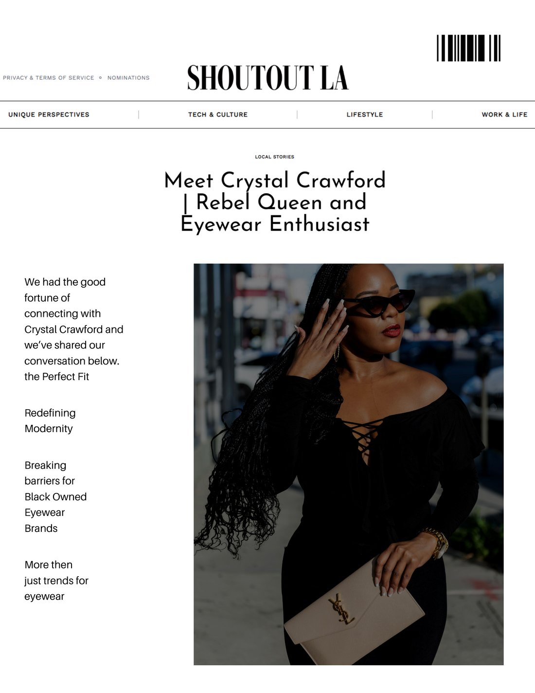 Meet a new Black Owned Eyewear Brand that's changing what it means to wear eyewear with Shout LA
