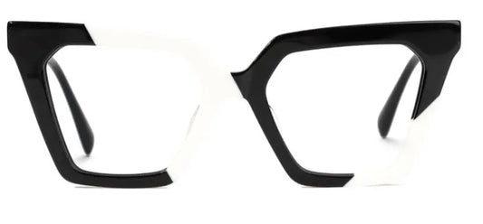 QR Code - Liberated Eyewear, Inc. black and white designer cateye eyeglasses for women
