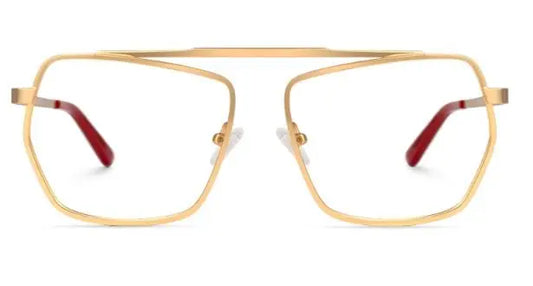 Sparta - Liberated Eyewear, Inc. designer gold geomertic aviator prescription glasses and metal eyeglasses frames